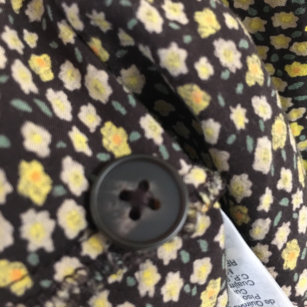 Madewell Easy Bitsy Floral Midi Dress Petite Small Yellow Spring Relaxed Fit - Picture 9 of 12
